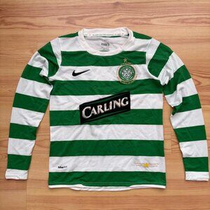 Celtic FC Boy's 07/08 Home Model NIKE football Long Sleeve shirt jersey(S)